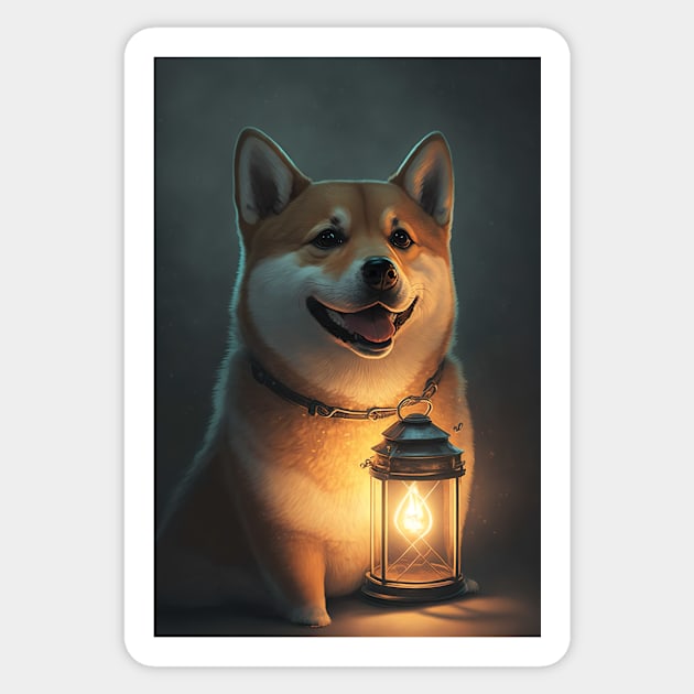 Happy Shiba Inu Dog Sticker by KoolArtDistrict